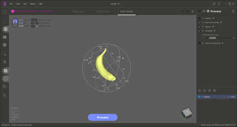 3d scanned banana in Chitubox scanning software