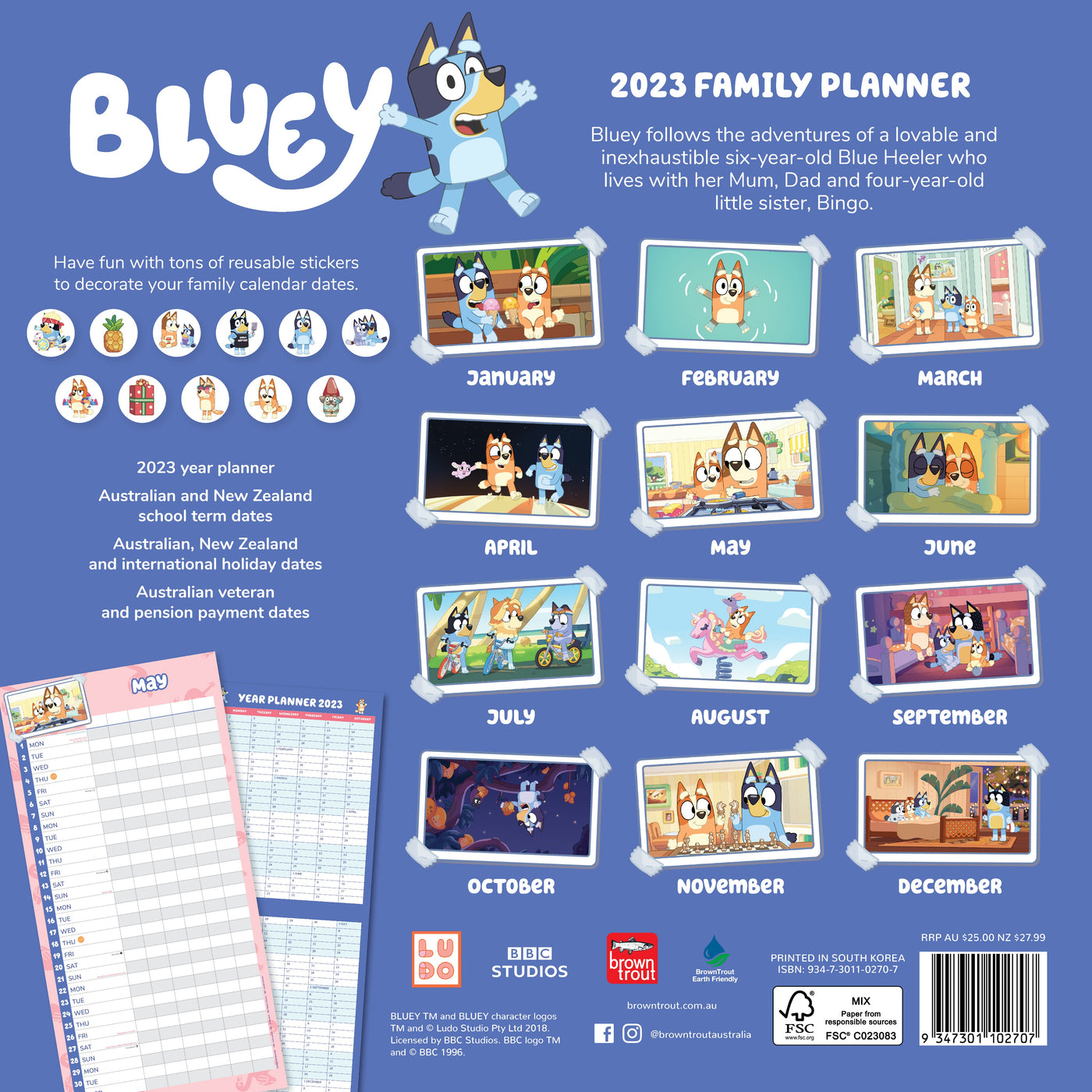 Bluey Official Family Planner 2023 Wall Calendars Vrogue