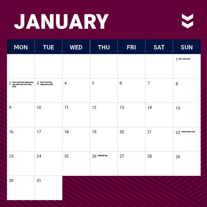 NRL Manly Sea Eagles 2023 Square Wall Calendar