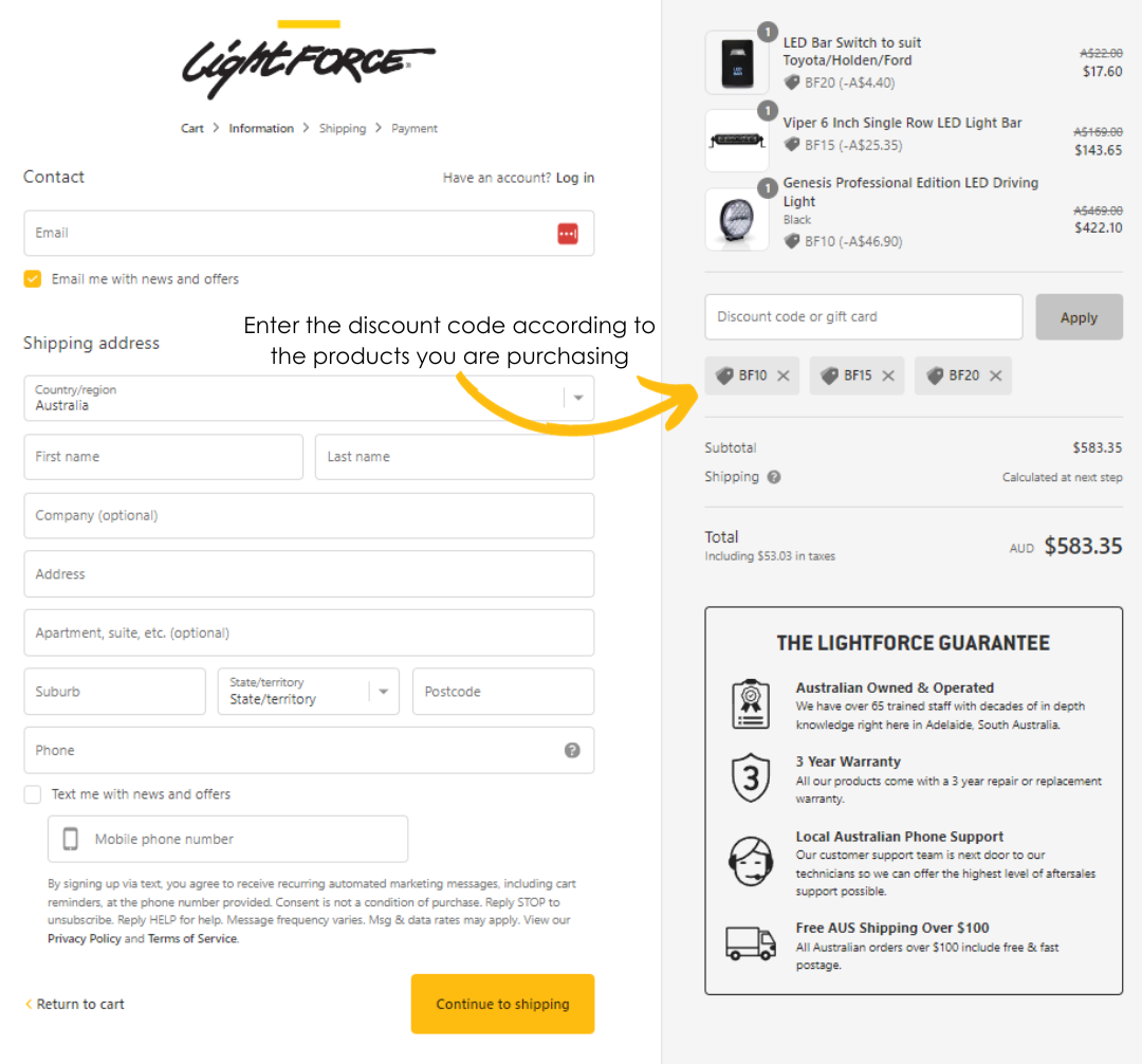 Enter the discount code according to the products you are purchasing.png__PID:0135af13-9a2b-4f61-813f-a45437e9523d