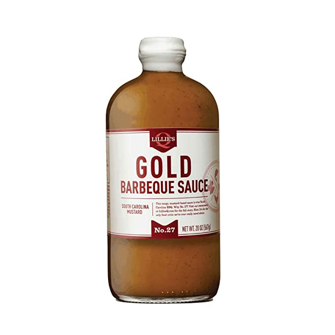 Lillie’s Q - Gold Barbeque Sauce, Gourmet Carolina Sauce, Tangy BBQ Sauce with South Carolina Mustard, Premium Ingredients, Made with Gluten-Free Ingredients (20 oz)