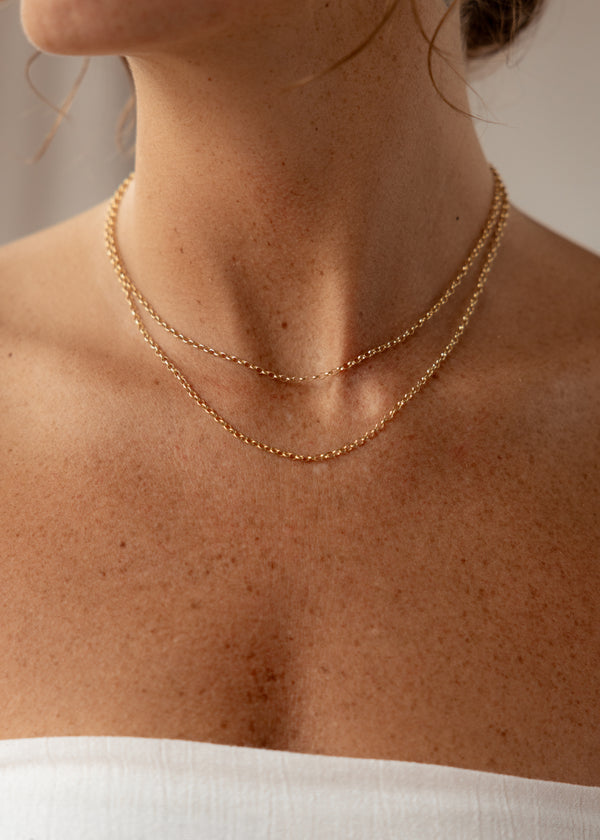 Silver 45cm Belcher Boltring Necklace | Angus & Coote