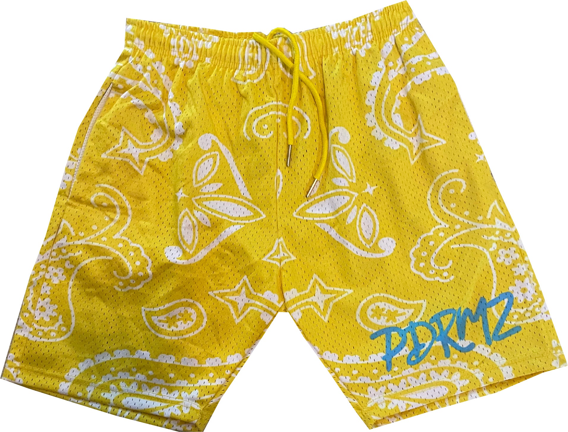 Yellow Heavyweight Mesh Bandana Shorts - Circus product image