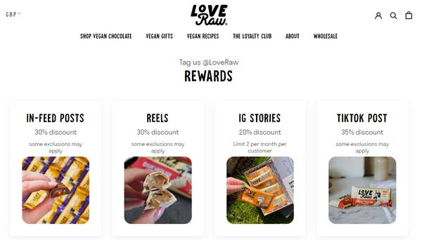 Tag us @LoveRaw Rewards