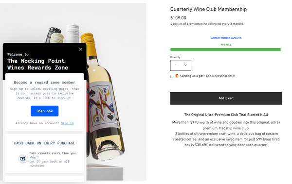 Quarterly Wine Club Membership　頒布会