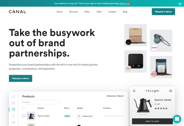 The Brand Partnership Platform for Ecommerce _ Canal