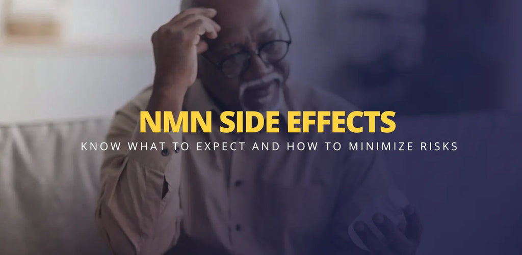 does NMN side effects exist? Is NMN Safe? Let's dive in the NMN supplements. Illustration of human getting older.