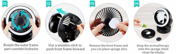 Multifunction Camping Fan with LED Light - Clip-On Tent Fan with Hanging Hook USB Rechargeable - Tent Fan Portable Fan Outdoor
