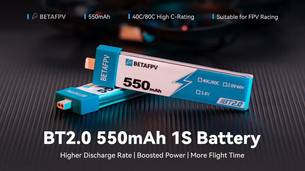 BETAFPV BT2.0 550mAh 1S バッテリー (4個セット)