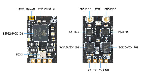 The SuperD receiver 2.4GHz version diagram is shown below.