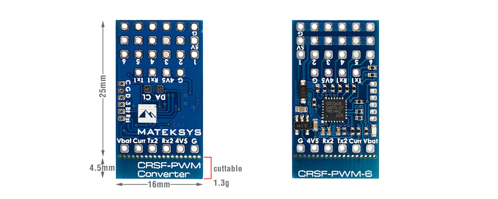 MATEKSYS CRSF to PWM Converter (CRSF-PWM-6)