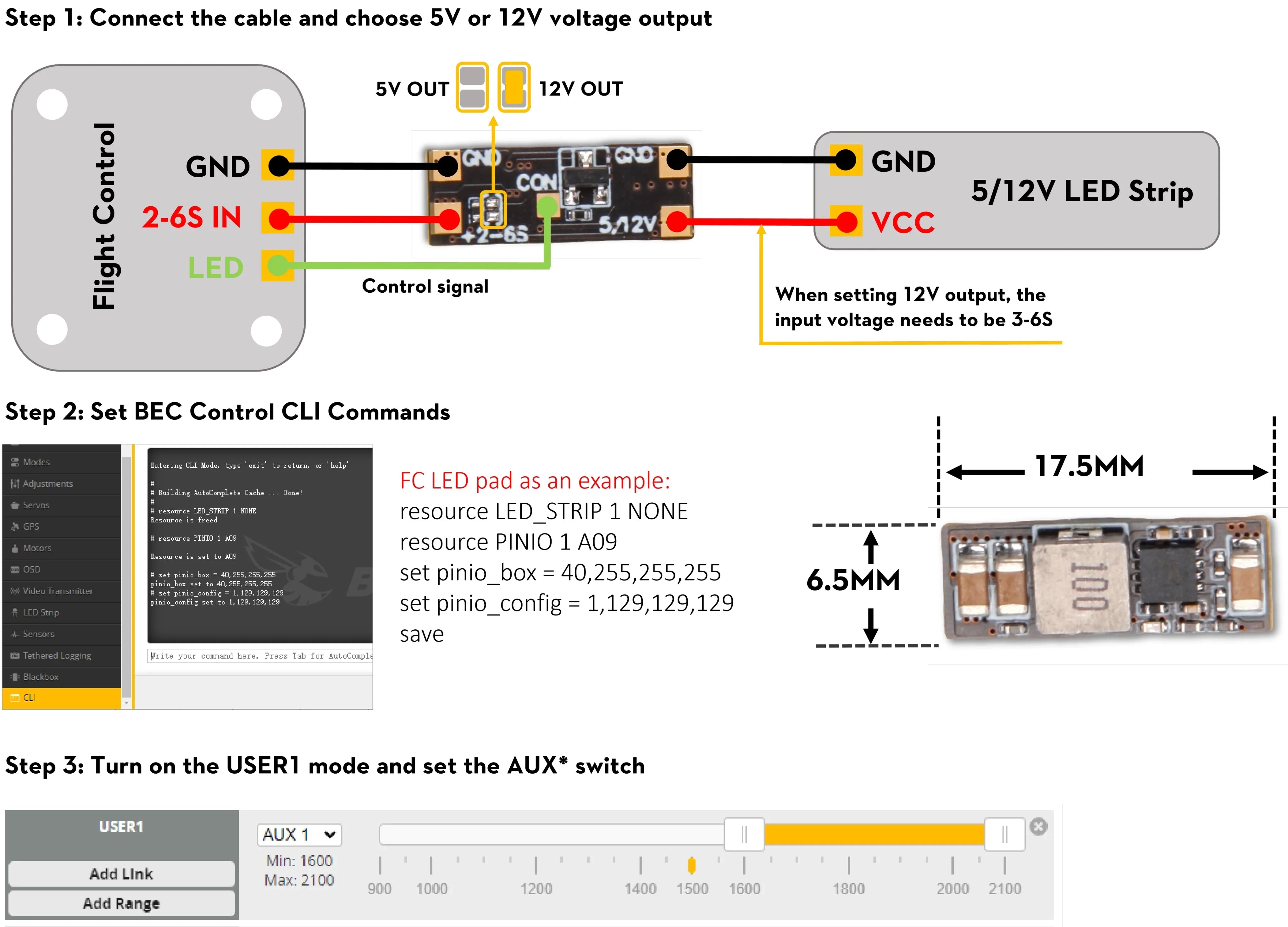 Flywoo 5V/12V 2A BEC module V 2.0