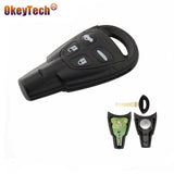 OkeyTech 4 Buttons 433MHZ ID46 7946 Chip Remote Smart Card Car Key Fob For SAAB 9-3 9-5 2003-2011 Keyless Entry Emergency Blade