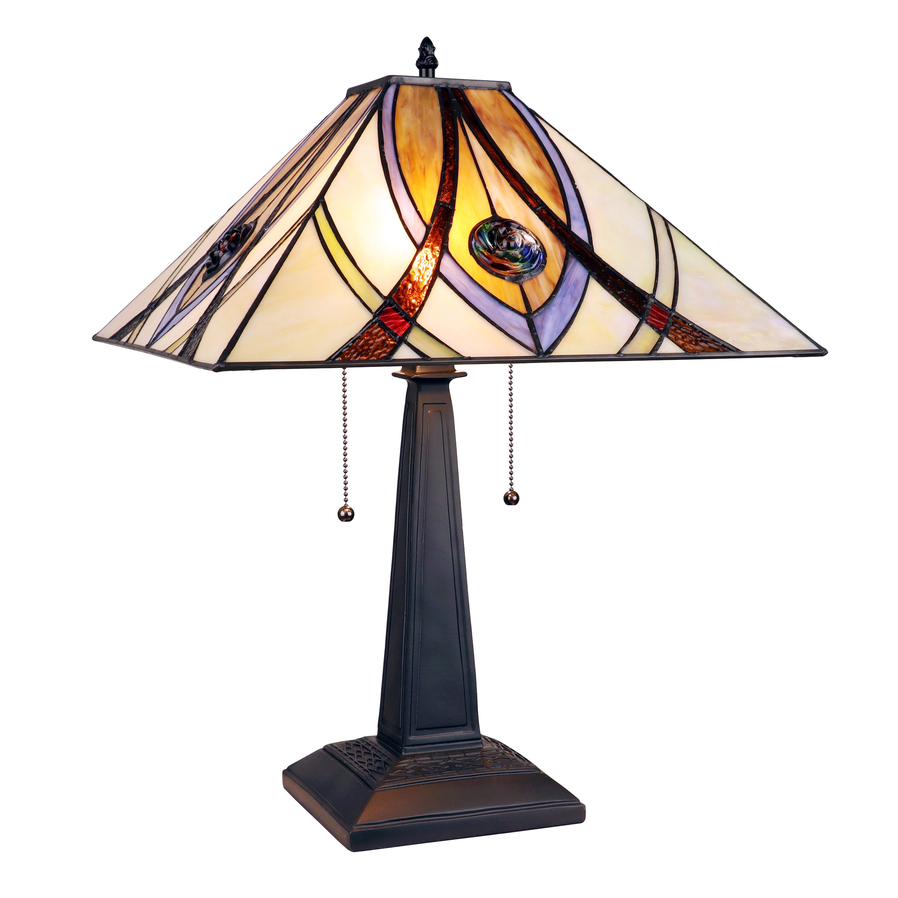 RADIANCE goods Tiffany-style 2 Light Mission Table Lamp 16" Shade
