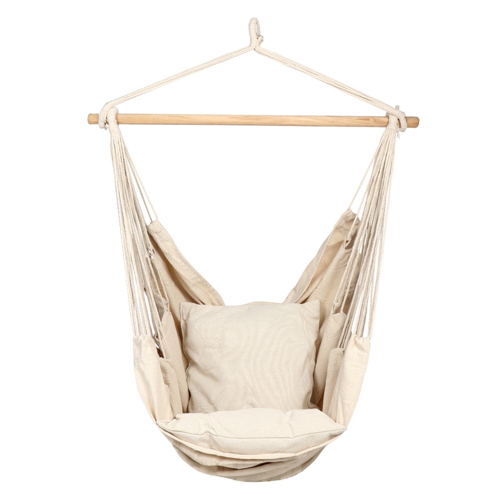 Porch Cotton Weave Porch Swing Chair for Indoor Max 265 Lbs Patio Outdoor Yard E EVERKING Hanging Rope Hammock Chair Swing Seat with Two Seat Cushions and Carrying Bag Garden 