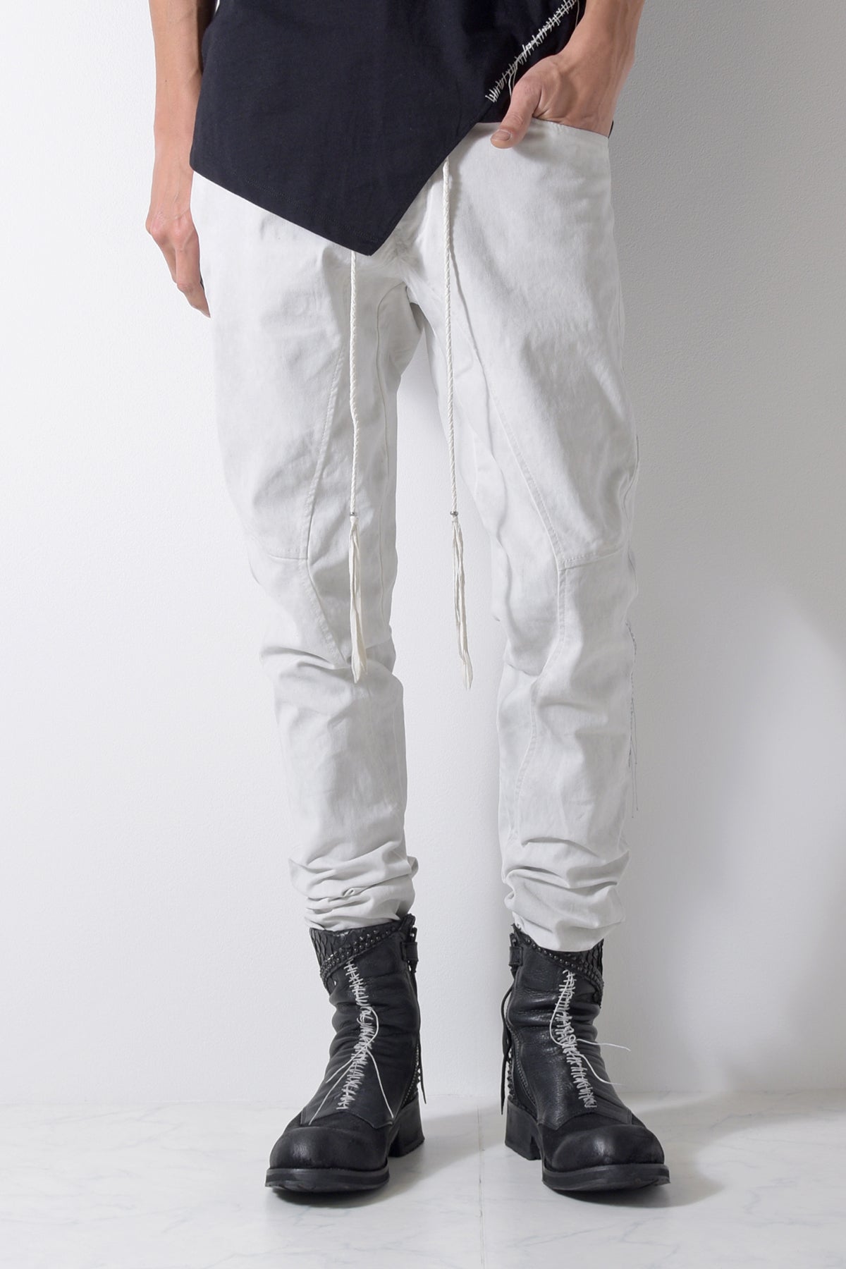 2201-PT02A Twill Stretch Pants 05 Dirty White | KMRii OFFICIAL