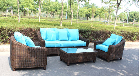 Catalina Full Round Weave 4 Piece Wicker Outdoor Patio Furniture