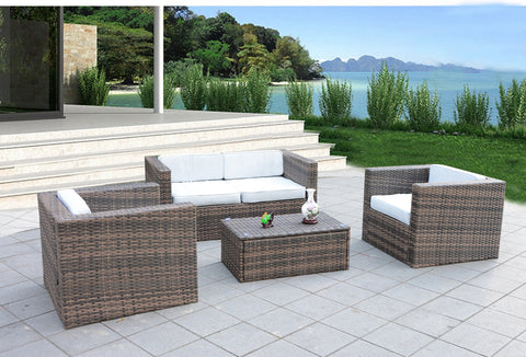 Santa Cruz 4 Piece Outdoor Wicker Patio Furniture Set – SDI Wholesale