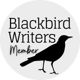 Picture of Blackbird with words "blackbird Writers member"