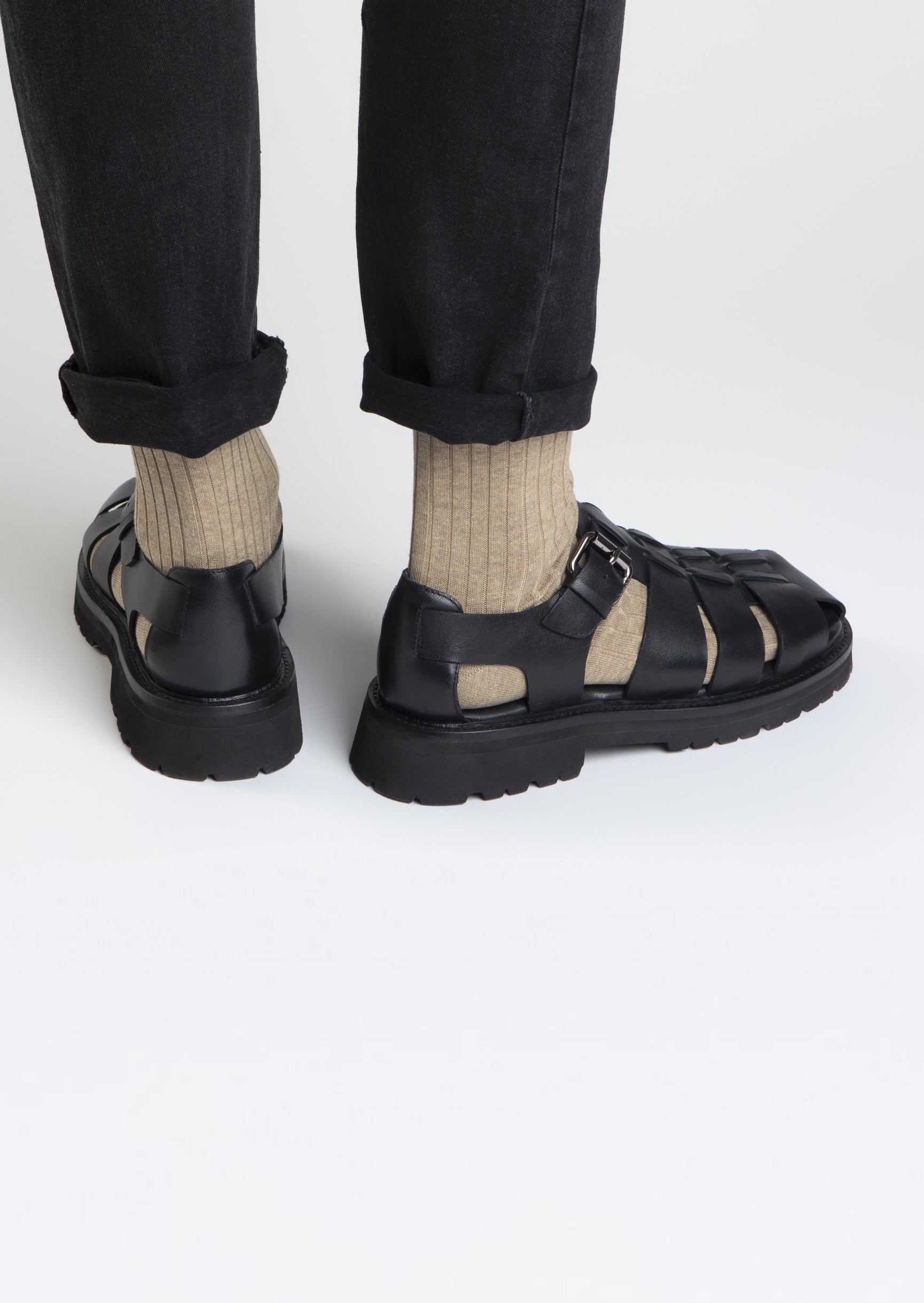Sango Black Fisherman Sandal