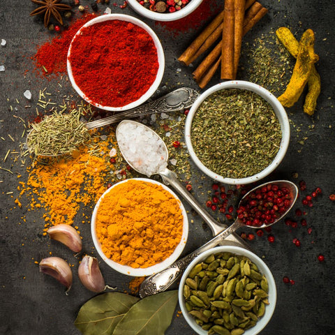 A variety of herbs and spices