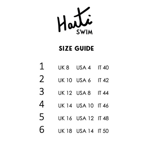 Harti Swim Size Chart