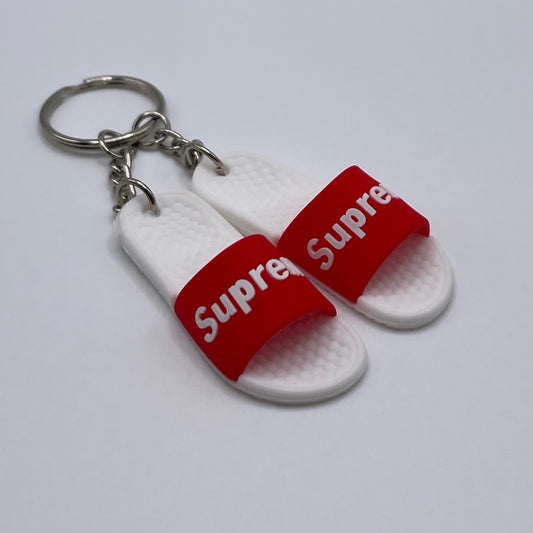 Inspired Red Supreme Slides Keychain