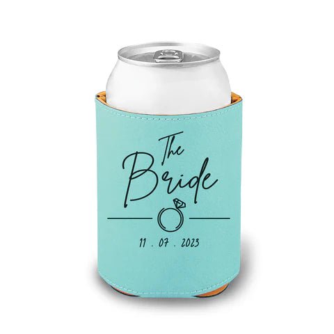 Personalized Mr. and Mrs. Leather Insulated Koozie - Set of 2 – TheirBigDay