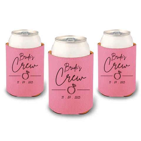 Personalized Mr. and Mrs. Leather Insulated Koozie - Set of 2 – TheirBigDay