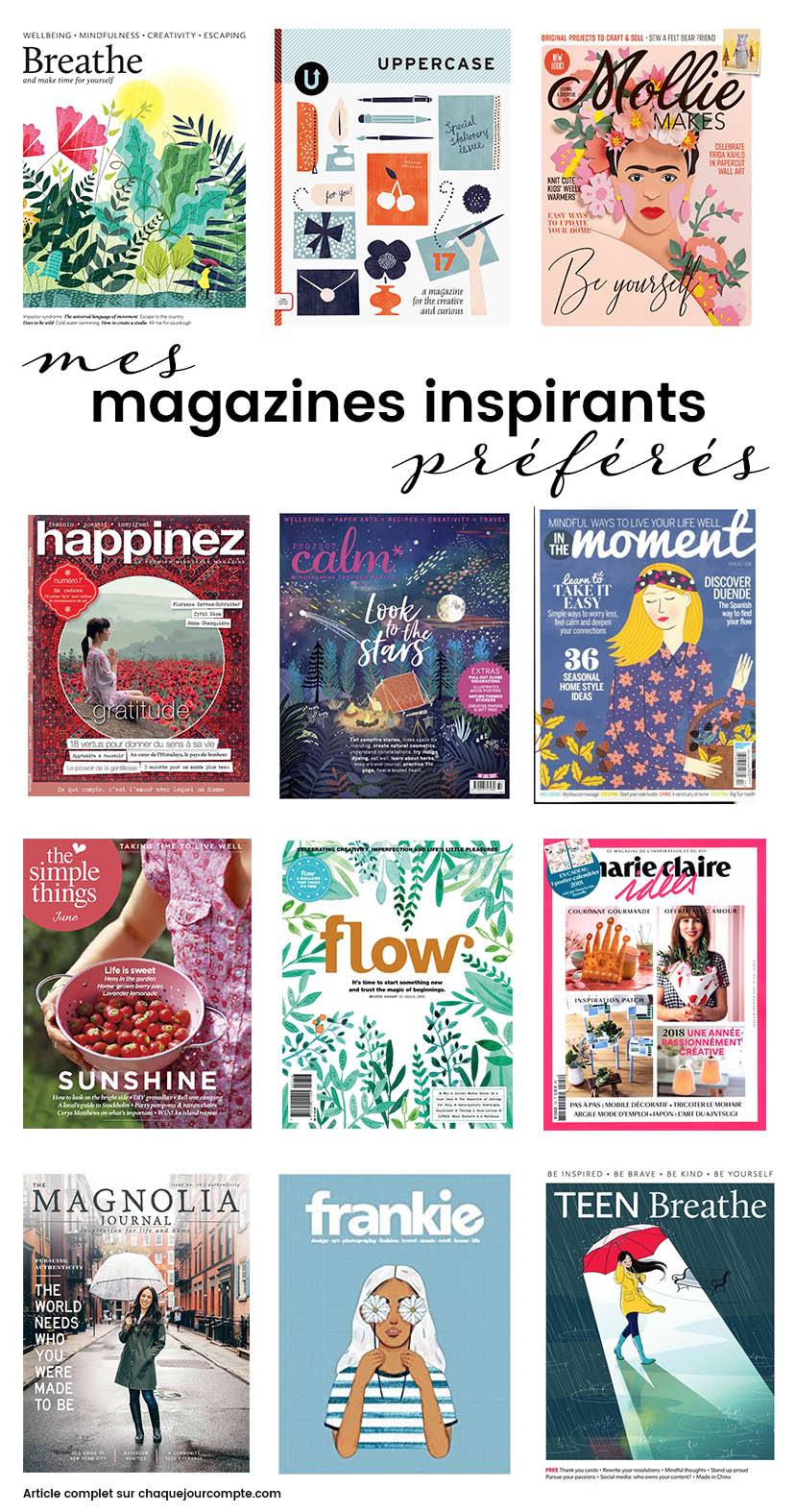 Liste de mes coups de coeur - magazines inspirants