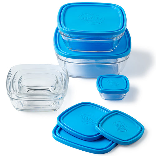 20pcs. Set Tupperware en verre couvercle bleu conteneur pour aliments  boites avec couvercle en couleur - pour micro-onde - Cdiscount Maison