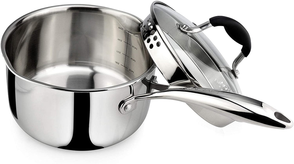  MÉMÉCOOK 2 Quart Saucepan With Lid, Stainless Steel Pot, Sauce  Pan, Cooking Pot, Saucepans Full Body Tri-Ply 18/8 Food Grade, Stainless  Steel Pots, Small Saucepan, Small Pot, Small Pots For Cooking