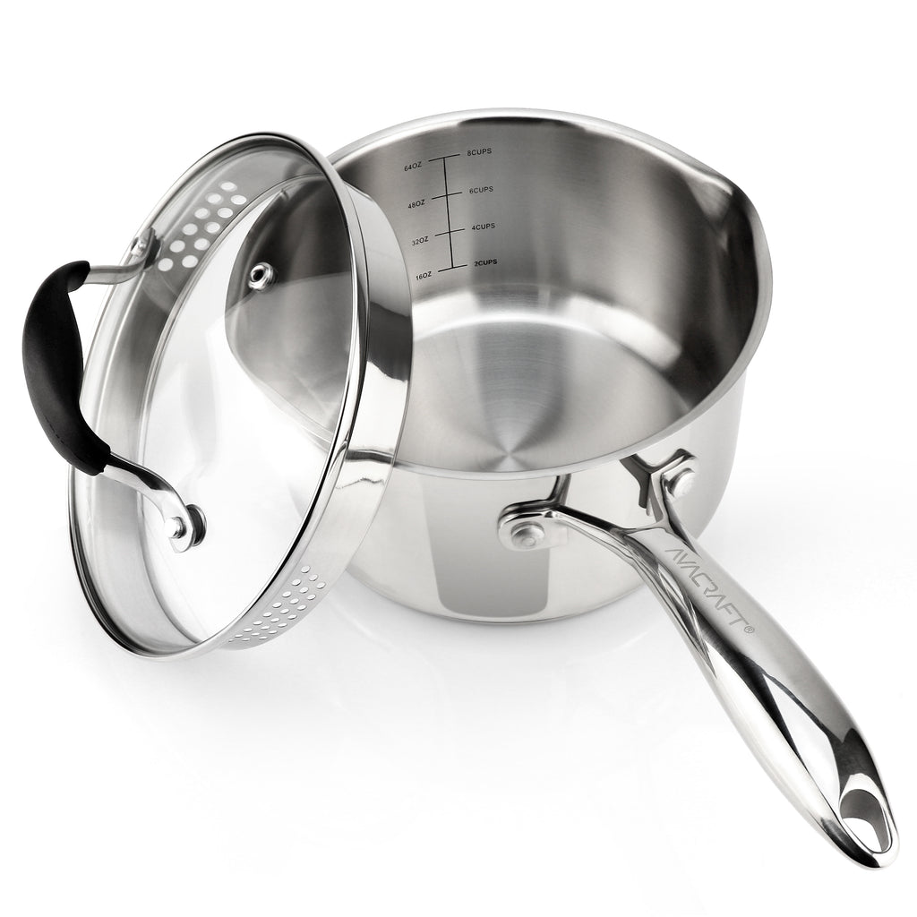 Oneida Stainless Steel sauce pan with Strainer Lid