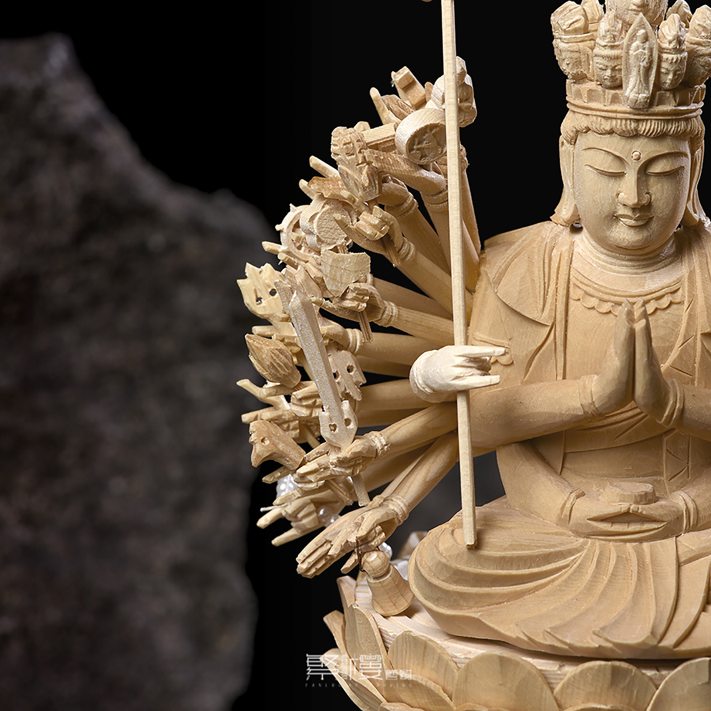 仏像 舟立弥陀 阿弥陀如来 樟 楠 クス ケマン座 3.5寸 - 美術、工芸品