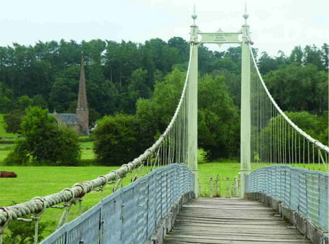 suspension bridge over river wye