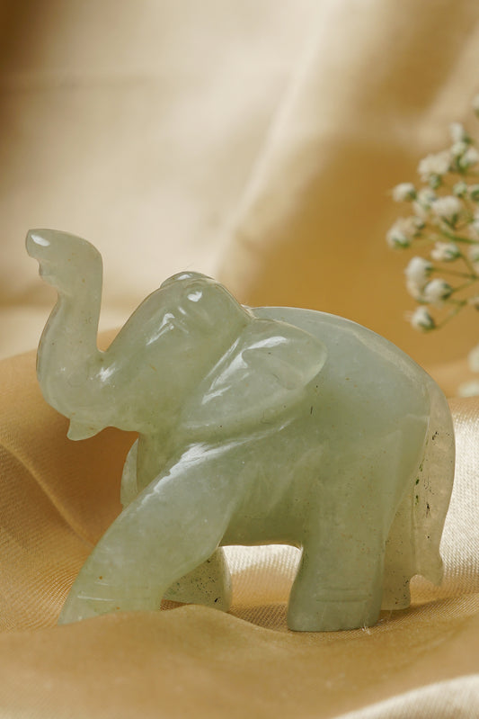 Natural Jade Elephant Yellow Gemstone Elephant Elephant Gifts Statue Home  Décor King & Queen 