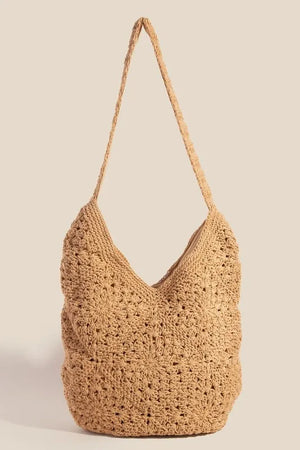 Intricate Braided Hobo Tote Bag - Essence of Honey