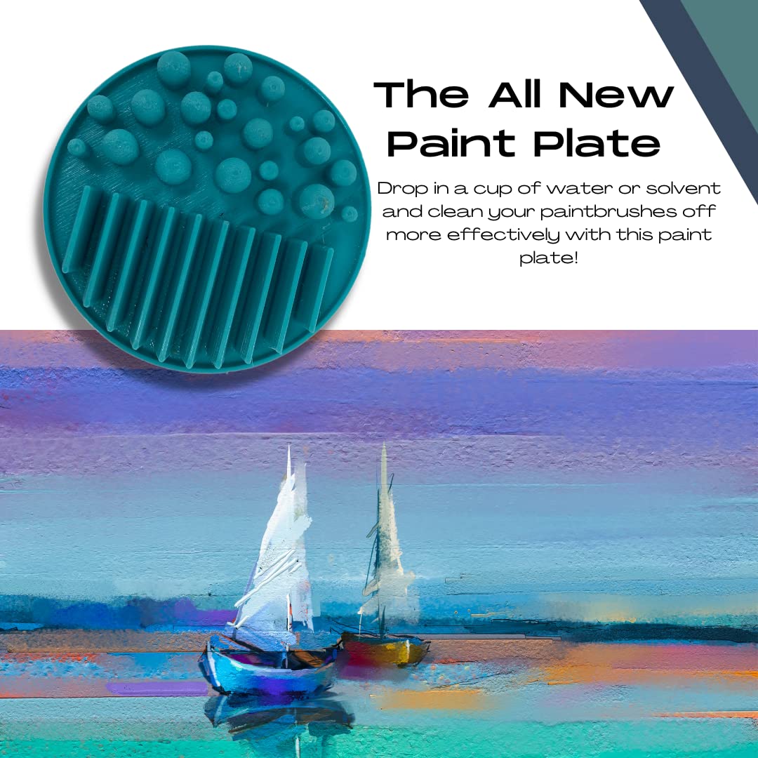 Mini Paint Plate Paintbrush Cleaner Disc 2-pack Drop in a Cup of Water &  Keep Paint Brushes Clean 
