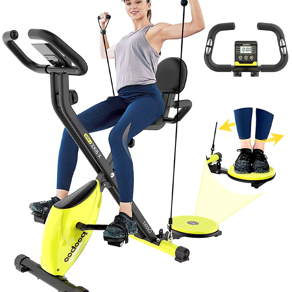 3 In 1 Folding Exercise Bike Stationary Spin Magnetic X Bike Gym Workout 280lb Heavy Duty Exercise Bike Black Stationary Bike For Men And Women The Best Exercise Bike