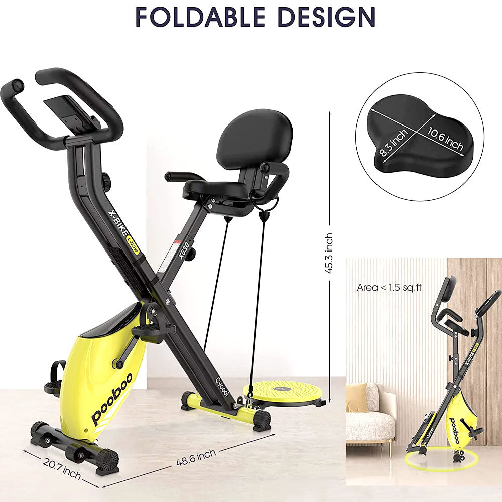 3 In 1 Folding Exercise Bike Stationary Spin Magnetic X Bike Gym Workout 280lb Heavy Duty Exercise Bike Black Stationary Bike For Men And Women The Best Exercise Bike