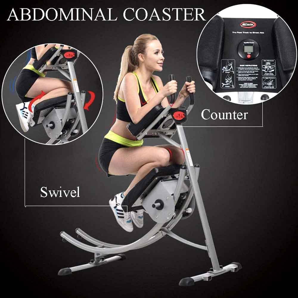 Adjusting Folding Ab Exerciser Home Ab Coaster Workout Machine For Women And Men Core Fitness Silver Black