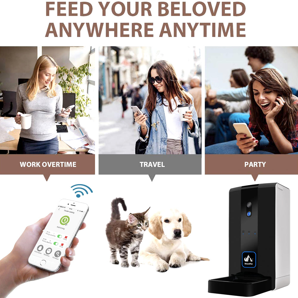 Smart Automatic Pet Feeder Dog Cat Treat Dispenser App WiFi Camera 7L –  WarehousesChoice