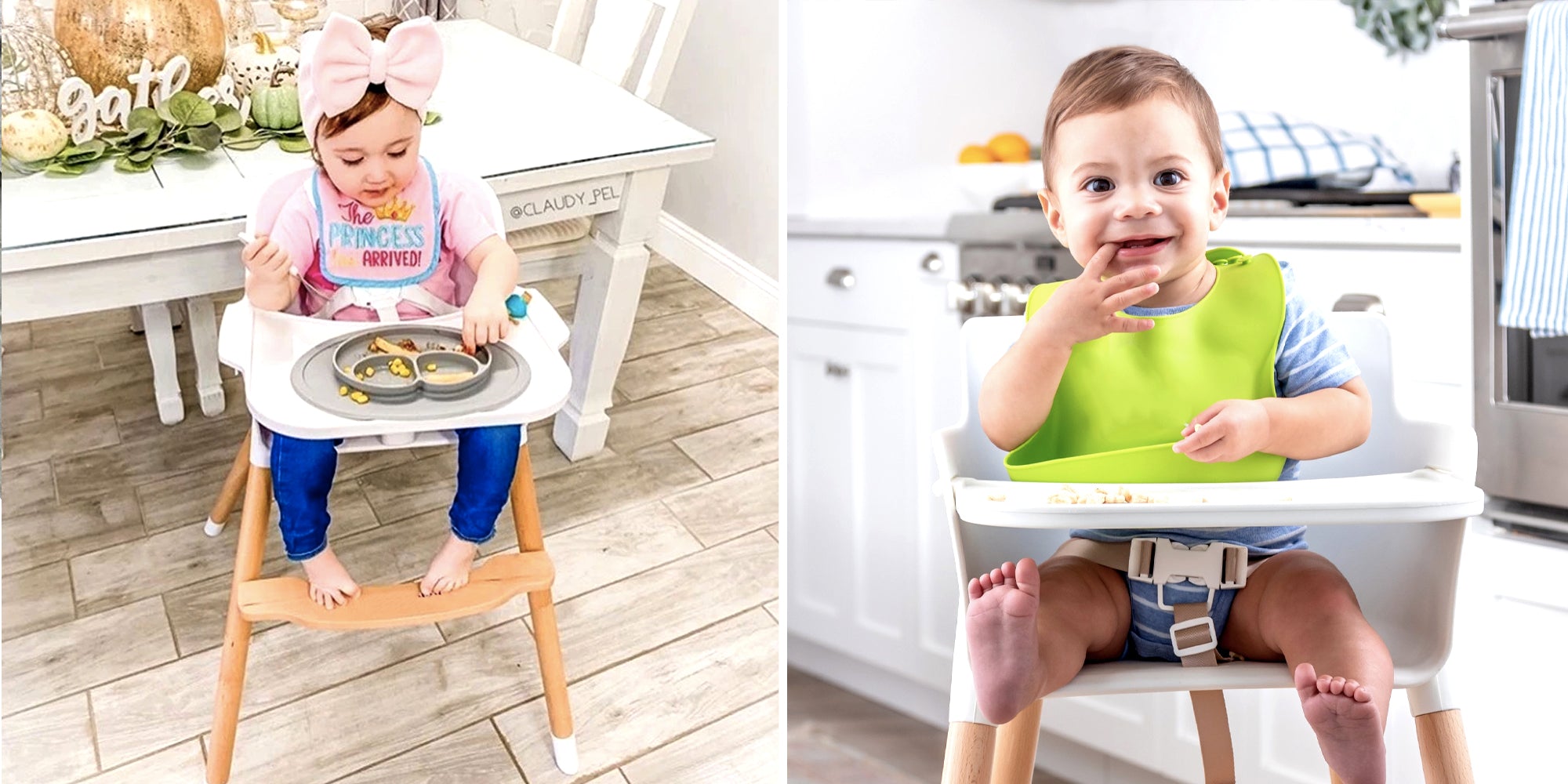 High Chair | Baby Hight Chair with for Baby/Infants/Toddlers 3-in-1 Wooden High Chair Grey Pink Wooden