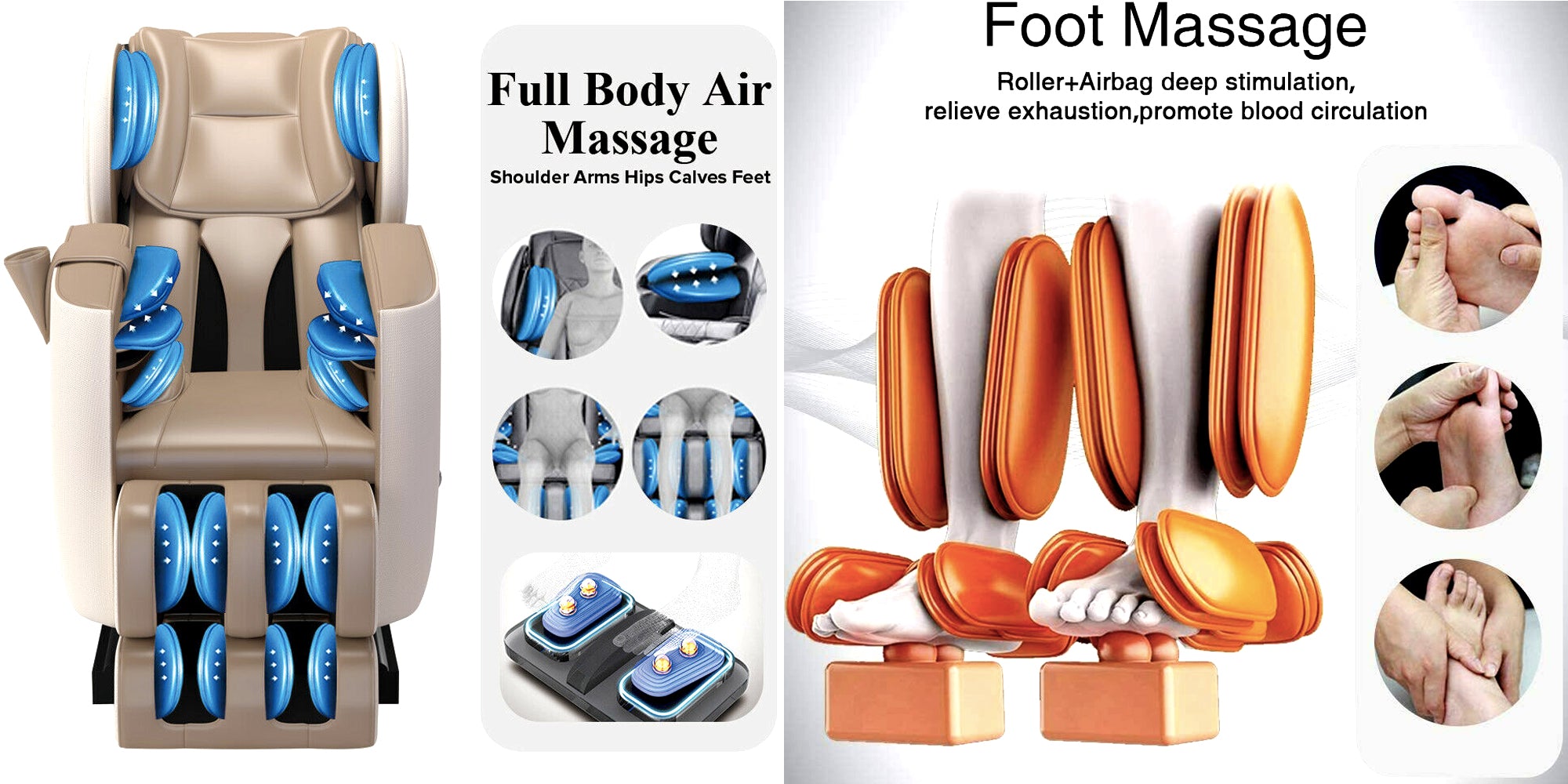 Best Massage Chair | Massage Chair For Full Body Zero Gravity Khaki Brown Black Massage Chair