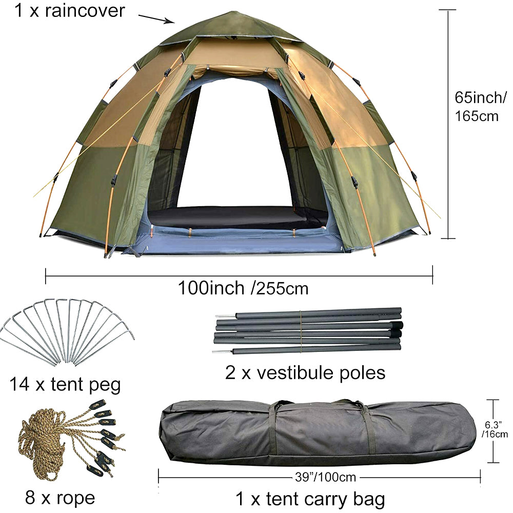 Camping Tents 4 Person Easy Pop Up 4 Seasons Tents for Family