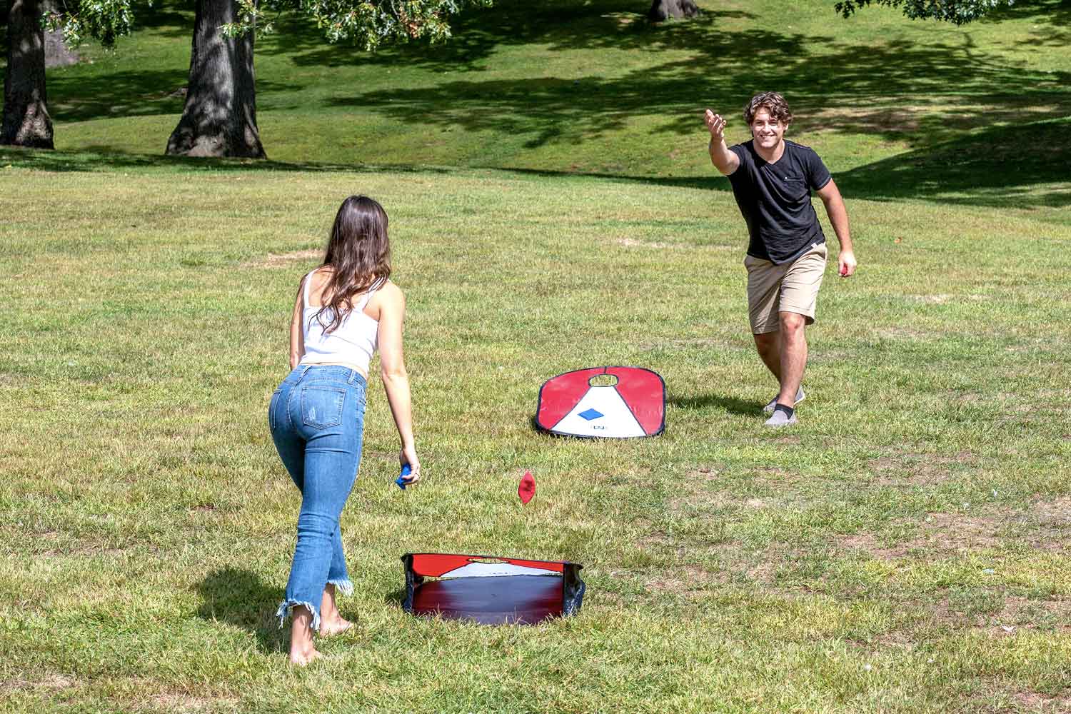 Cornhole Boards Collapsible Corn Hole Game With Carrry Case Outdoor Lawn Game Foldable