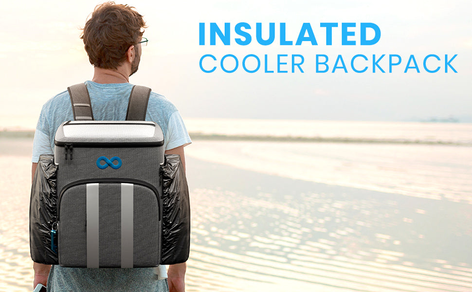 Cooler Backpack Comfort Insulated Cooler Backpack Waterproof & Leak Proof Soft Cooler Bags Best Cooler Backpack Gray Beach Camping Backpack Best Cooler Picnic Backpack