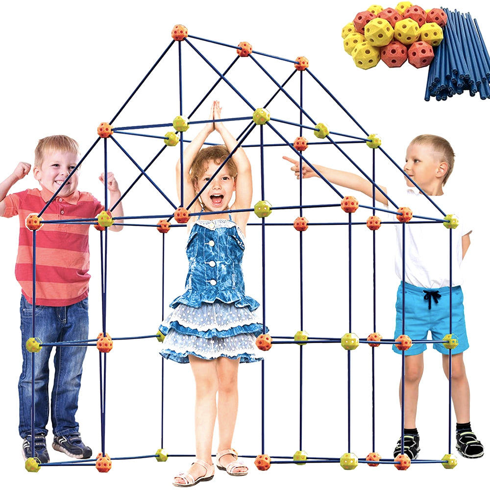 158 pcs Ultimate Fort Building Kit Indoor Fort Builder For Boys and Girls Age 5+ - Indoor Outdoor Making Fort Gift 3D Fort Builder