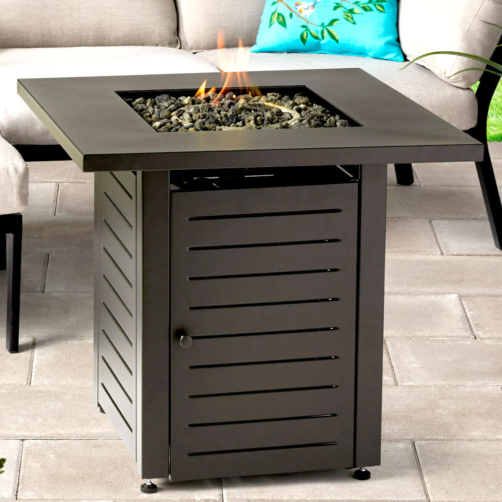 Propane Fire Pit Table - Patio Square Portable Gas Fire Pit For Outdoor Deck And Patio Black Firepit Propane Fire Table Black