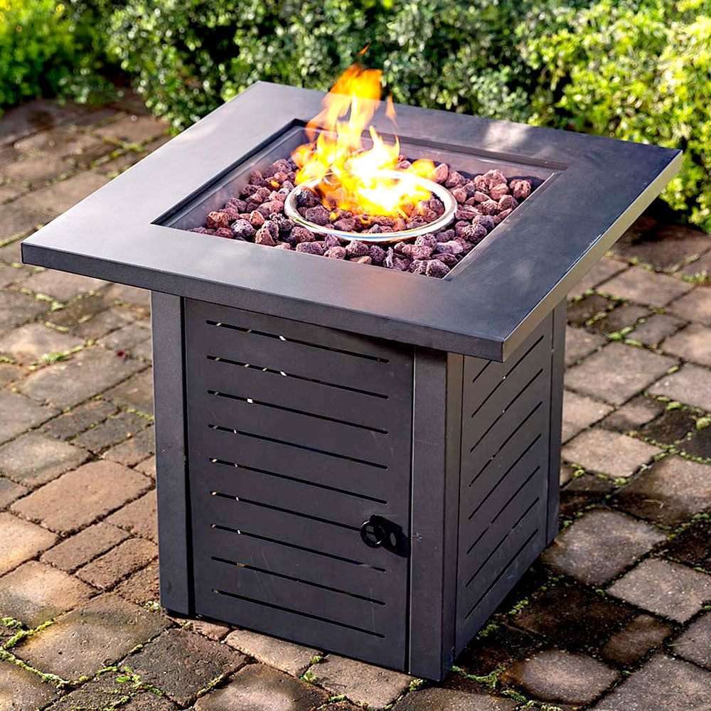 Propane Fire Pit Table - Patio Square Portable Gas Fire Pit For Outdoor Deck And Patio Black Firepit Propane Fire Table Black